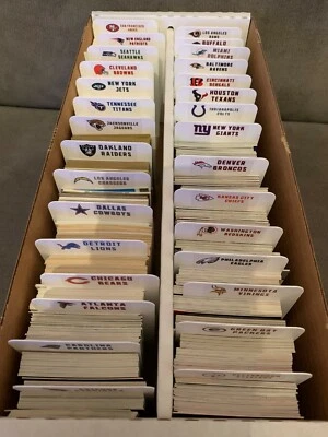 (32) TALL Sports Card Dividers With (32) FREE Customized NFL Logo Labels