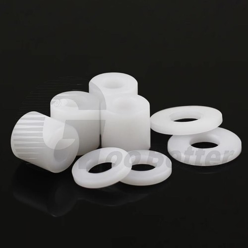 White POM Plastic Standoff Spacers ID 6mm 8mm 10mm Round Bushing Sleeve Washers - Picture 2 of 5