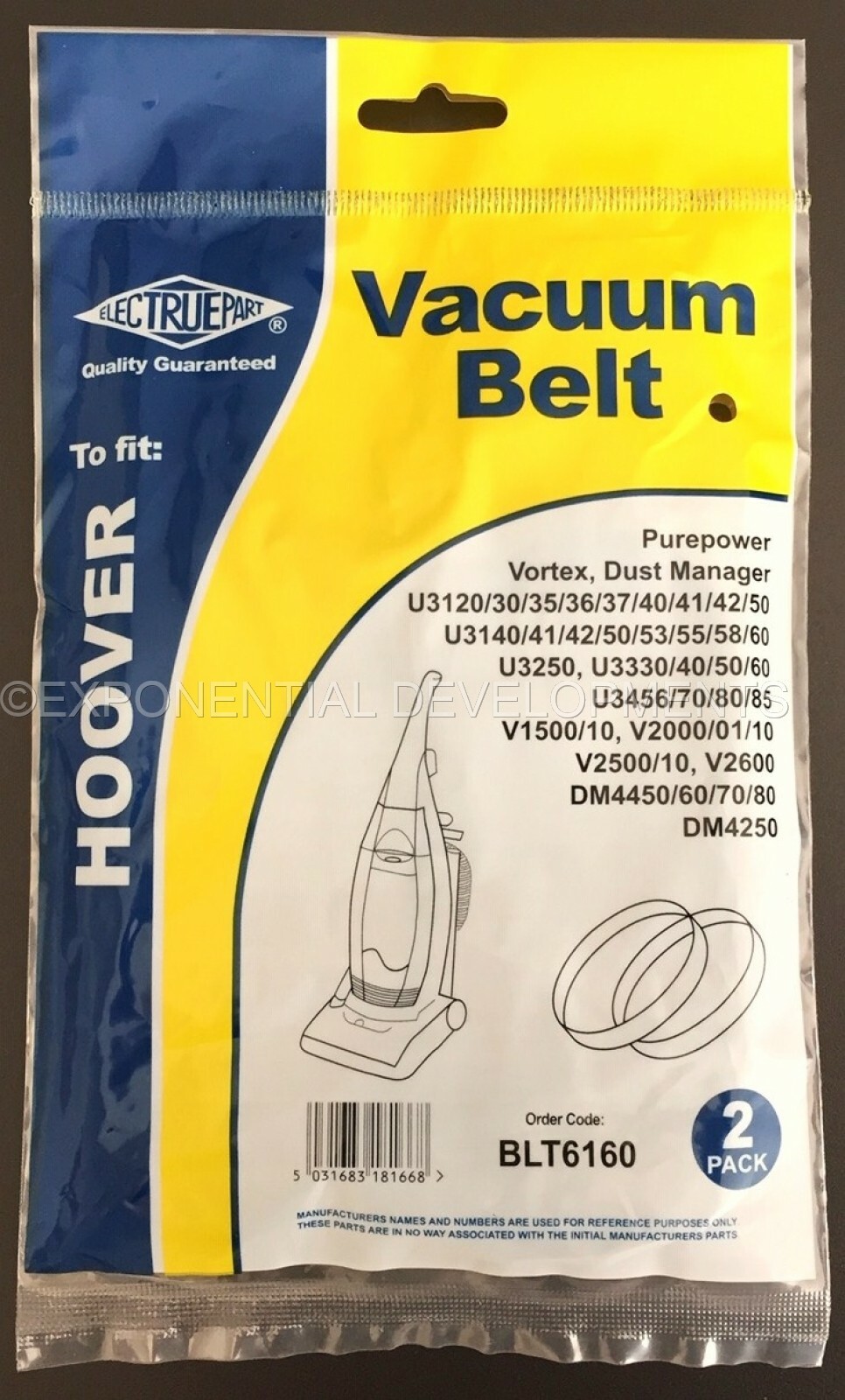 HOOVER WHIRLWIND VC9775 Vacuum Cleaner Belts, 2 PACK........1st CLASS