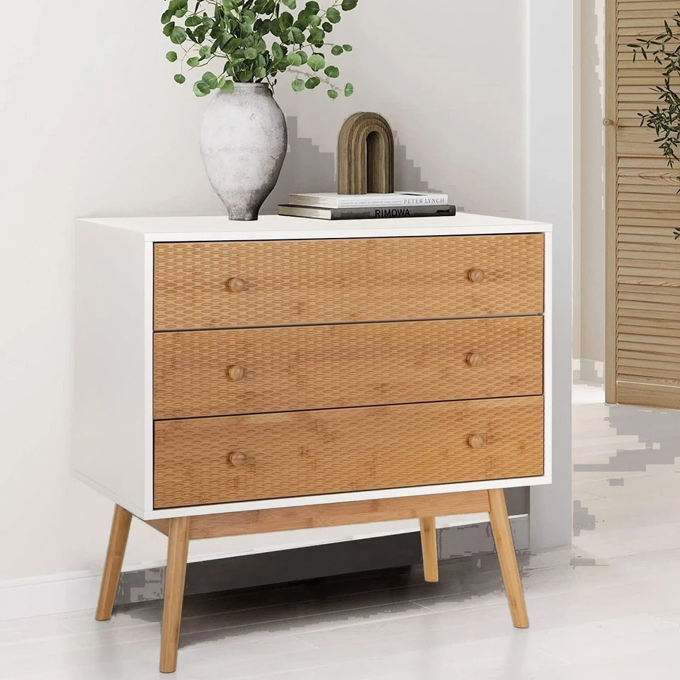 Moderno armario de almacenamiento con acento tocador de 3 cajones aparador para entrada de sala de estar Foto 3 de 4