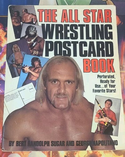 The All Star Wrestling Postcard Book WWF Vtg 1985 Uncut Hulk Hogan Roddy Piper