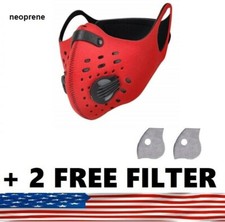 Sport Mask Active Carbon Filter  Breathing Valve  2 Free 5Layer PM 2.5 Filter  