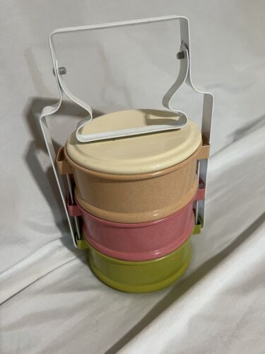Thai Tradition Enamelware Food Carrier Small Pinto 10 cm X 3 Stacks - Picture 2 of 10