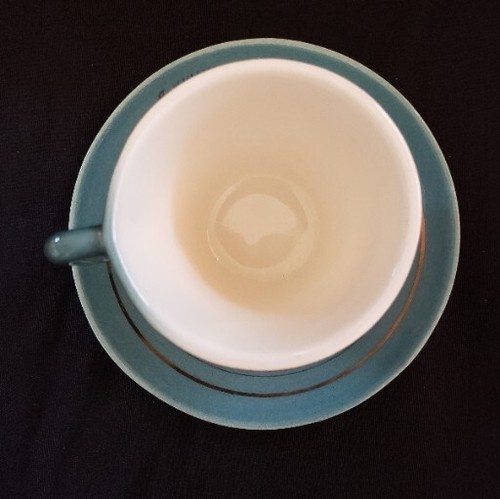 Sascha Brastoff Alaska Pattern Cup & Saucer MCM Signed On Both Snowscape & Fence - Picture 9 of 14