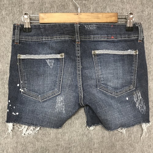 Bongo Shorts Womens 5 Blue Denim Cut Off Low Rise Stretch Distressed Jean - Picture 11 of 16