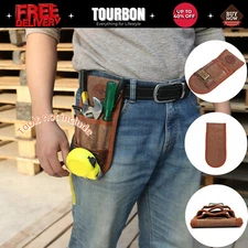 TOURBON Compact Drill Pocket Wrench Holder Tape Measure Hanger Tools Belt Pouch