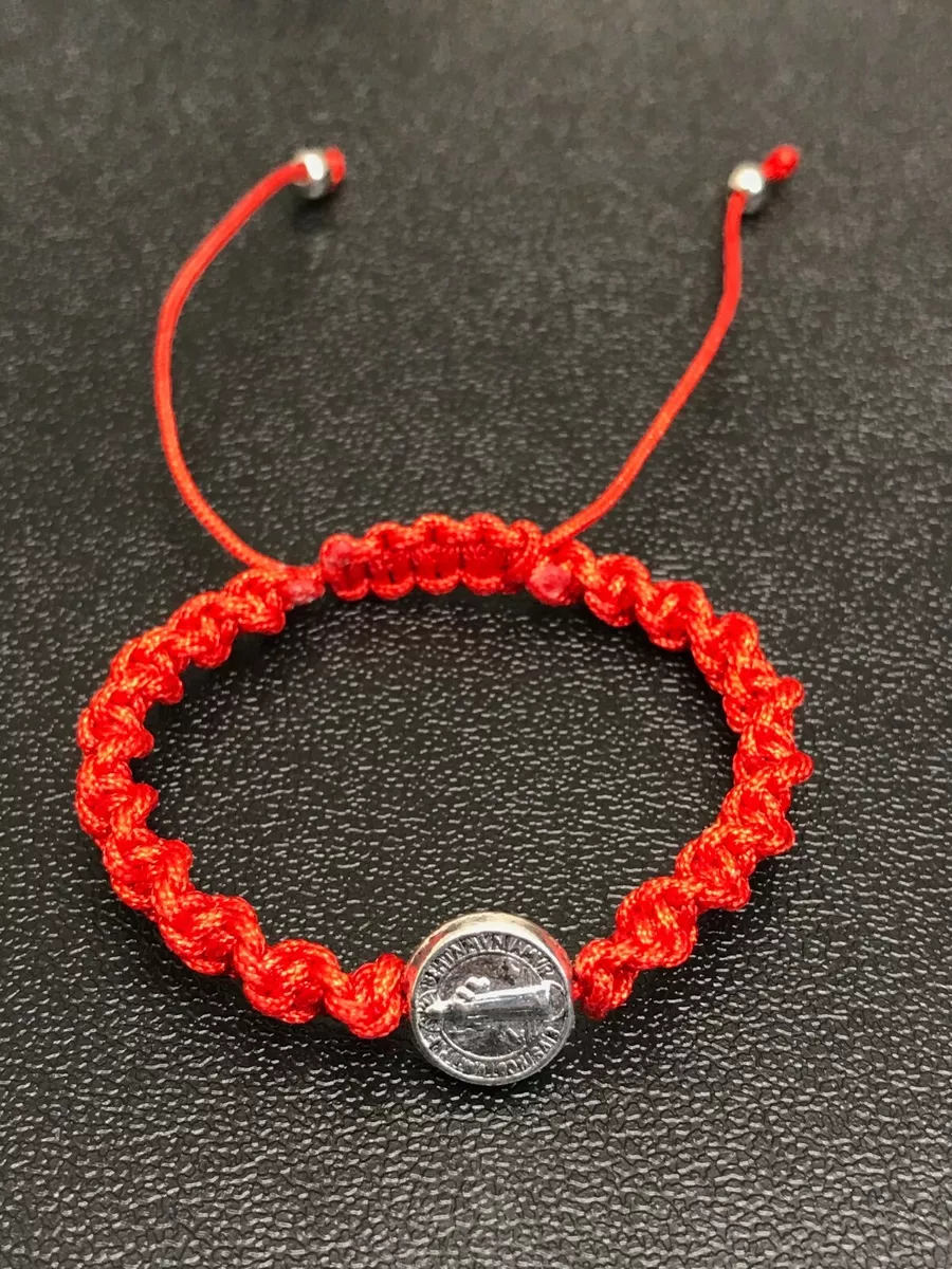 Red St. Benedict Woven Bracelet