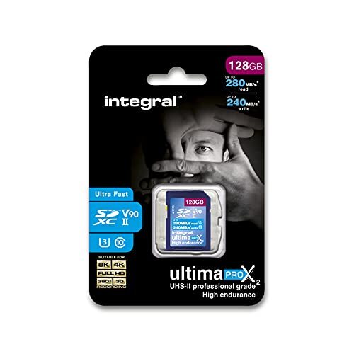INTEGRAL 128GB SDHC/XC 280-240MB/S UHS-II V90 SD (128GB SDXC CL10 UHS 2 U3 V90 INTEGRAL 128GB SDHC/XC 280-240MB/S UHS-II V90 SD (128GB SDXC CL10 UHS 2 U3 V90