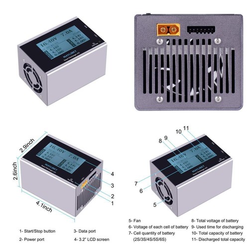 Radiocommandé Déchargeur Batterie 12 Maylibet® Pour Alpha 120w Véhicule De B8xBU
