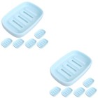 2 Count Soap Dish With Drainage Bar Holder Travel Box for Even Color