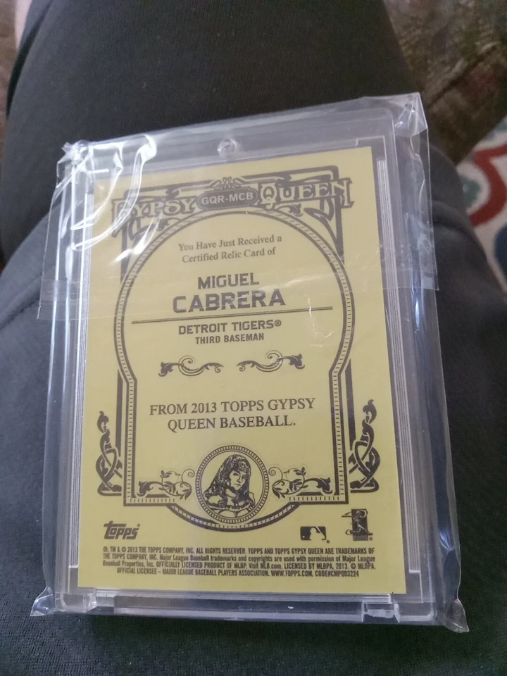 Miguel Cabrera SP relic 2013 Topps Gypsy Queen Detroit Tigers. - Image 2 of 2