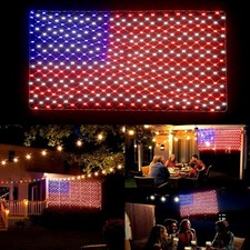 Led Flag Net Lights United States, Waterproof American Flag Leisure World Bx 4