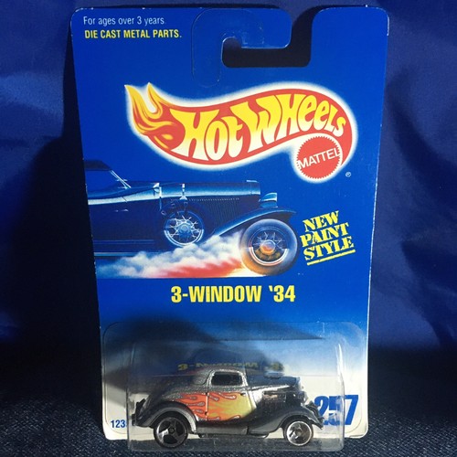 Hot Wheels 3-Window '34 #257 from 1991   Blue Card - Picture 1 of 2