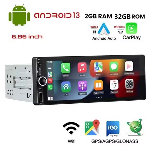 2G+32G 7" Single DIN Car Stereo For Apple Carplay Android Radio Head Unit BT GPS - Picture 4 of 18