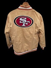 San Francisco 49ers Established 1946 Patch Satin Gold NFL Bomber Jacket