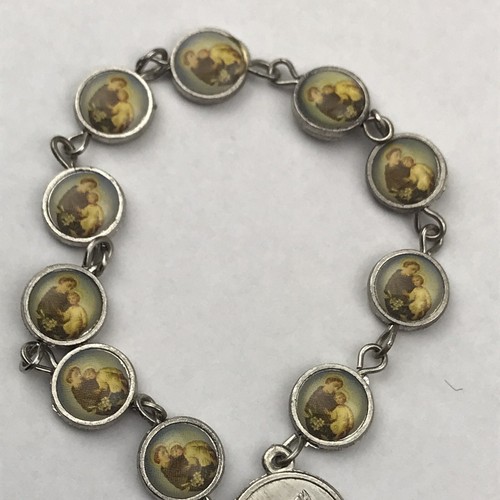 St. Anthony One Decade Rosary Beads Pocket Bracelet Prayer Rosary Vintage - Picture 5 of 8
