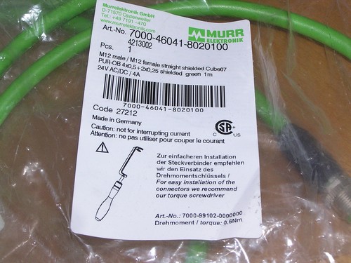 NEW - Lot 2x MURR 7000-46041-8020100 Cube67 M12 male/M12 female 0° shield seal - Imagen 2 de 3