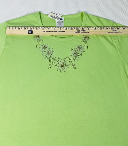 Shipshe Round Neck Bling Green Short Sleeve Shirt Women's Size XL - NEW - 第 5/8 張圖片