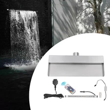 Stainless Steel Pool Fountain Waterfall Spillway With Multicolor LED Light