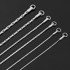 Thin Silver Necklace Link Cable Chain for Men | 316L Stainless Steel Jewelry