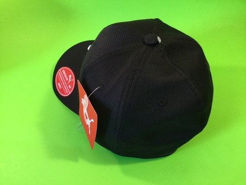 PUMA Stretch Fit Adult Hat Size S/M Black w/White - Picture 3 of 12