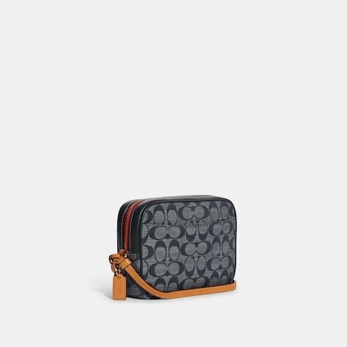 NWT Coach C8666 Mini Camera Bag In Signature Chambray & Leather Denim Multi - Picture 10 of 12