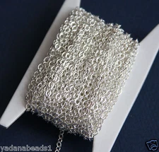 32 ft spool of Silver Plated Flat Cable Chain 3X2.5mm