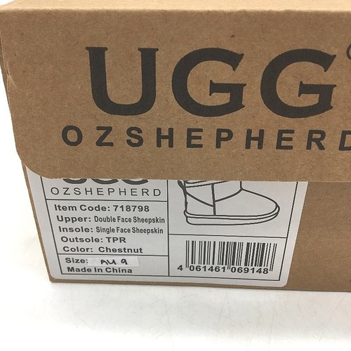 NEW UGG Boots Oz Shepherd Australian Double Face Sheepskin Chesnut Toddler Sze 9 - Picture 8 of 8