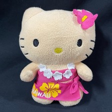 Hello Kitty Hawaii 6 Plush Toy Doll Flower Lei Pink Bikini
