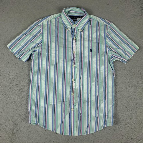Ralph Lauren Shirt Mens XS Blue Striped Seersucker Button Up Short Sleeve - Picture 3 of 7