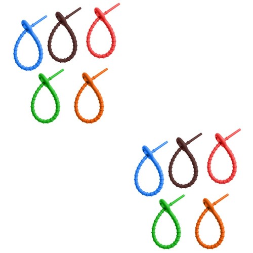 10 Pcs Silicone Wire Strip Cord Wraps Travel Reusable Cable Tie Ties - 第 17/30 張圖片