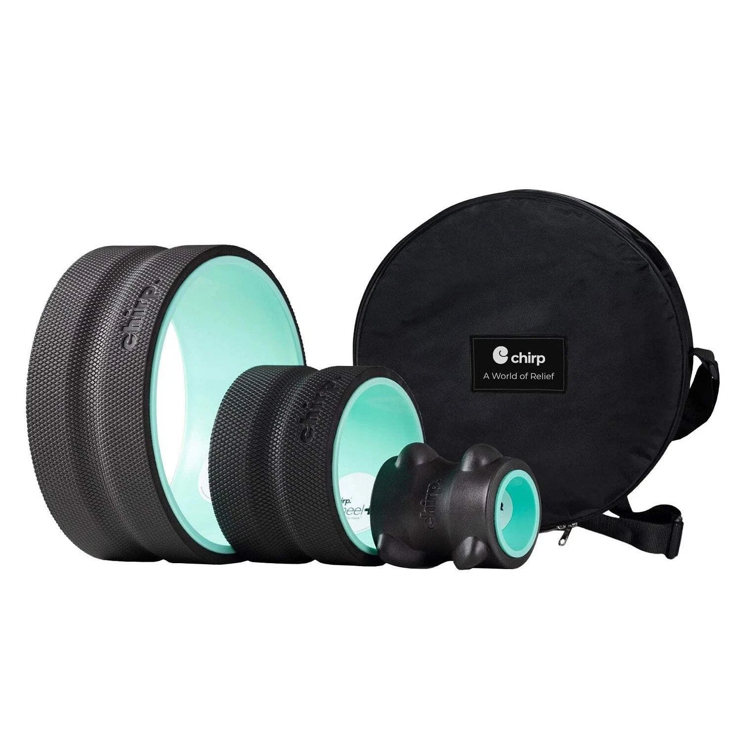 Chirp Relief Wheel - Back & Neck Pain Set 3 Pack with Travel Carrying Case