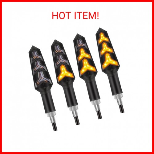 4PCS Motorcycle Turning Indicators Flowing Turn Signal Lights 12V 12 LEDs Bulbs - 第 2/2 張圖片
