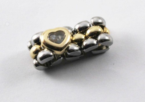 CHOPARD 18K YELLOW GOLD & STAINLESS STEEL DIAMOND PANTHER FLEX BAN RING Sz US-6 - Picture 10 of 11