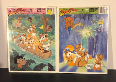 2 Different Golden Disney's DuckTales Frame Tray Puzzles Mint