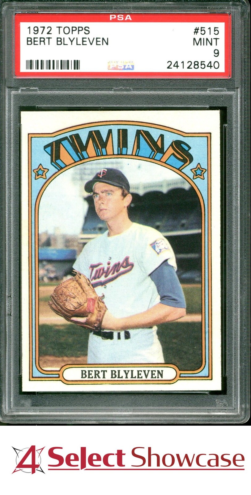 1972 TOPPS #515 BERT BLYLEVEN TWINS HOF PSA 9 SET BREAK