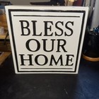 Bless Our Home Wall Decor Metal Home Sign for Farmhouse Entryway Liv