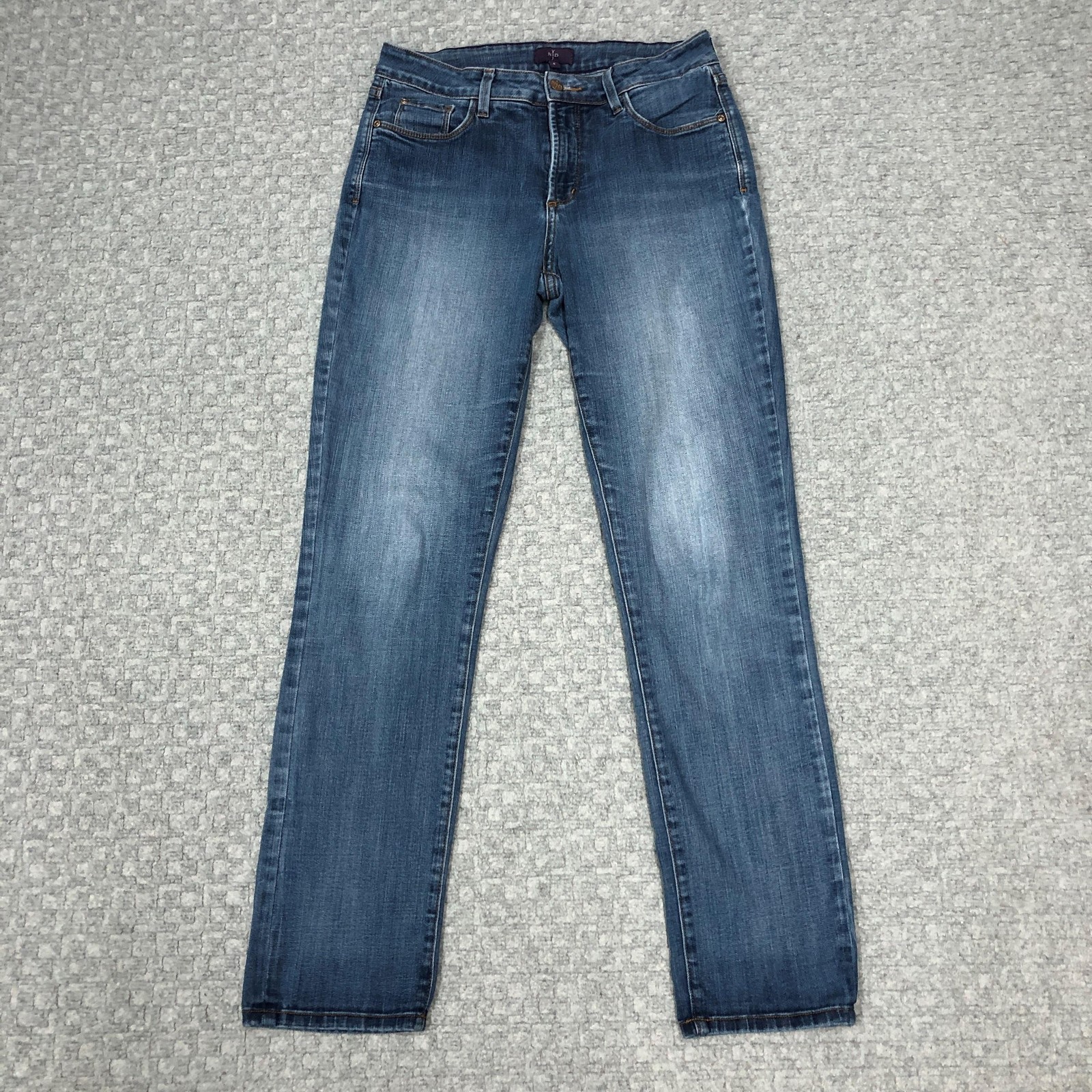 Womens 8 Blue Mid Rise Relaxed Fit Stretch Denim Made Usa