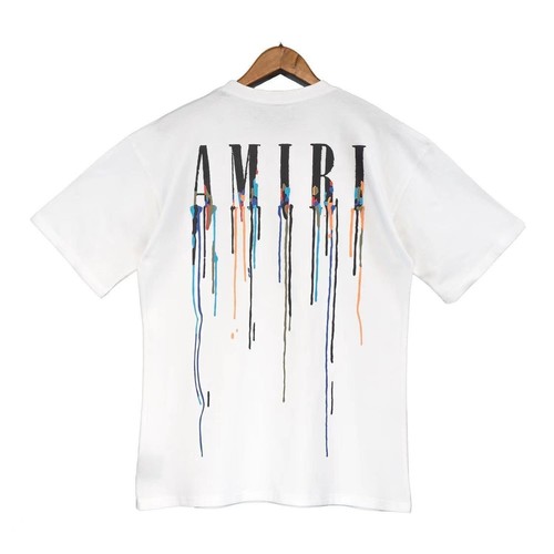 Amiris Paint Drip Core Logo Crew Neck T-Shirt Loose Short Sleeves - Picture 6 of 27