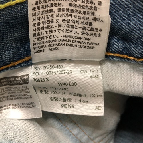 Jeans Levis 550 40x30 Hombres Azul Calce Relajado Pierna Cónica Denim Lavado Oscuro Trabajo Logo - Imagen 10 de 13