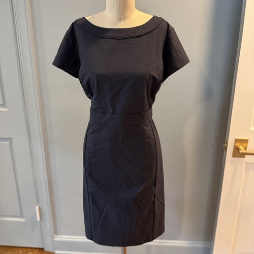 Lands End Navy Dress. Size 18. Cap Sleeves. Knee Length. Lined. Zip Close. EUC.