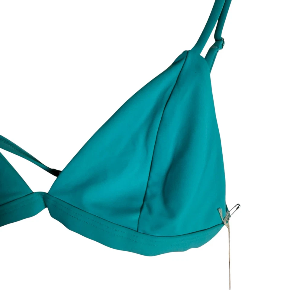 Купальник бикини Mara Hoffman Astrid Caraibi бирюзовый синий треугольник верхний размер L - Изображение 4 из 4