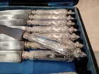 1900 French 950 silver 12 dinner knives rococo cherubs russian handles 25,4cm