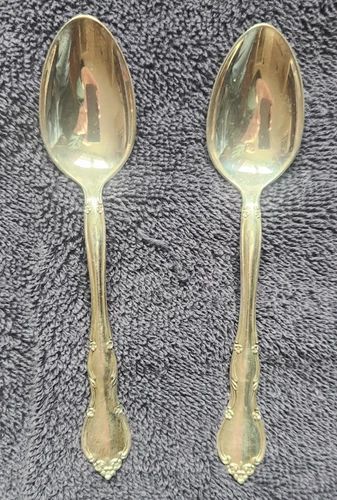 Two Vintage Gorham Rose Tiara 925 Sterling Silver 6" Tea Spoons 61 Grams total
