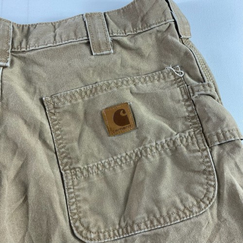 Carhartt Hose Herren 35/34 Loose Fit hellbraun Cargo Carpenter Canvas Baumwolle B151 DKH