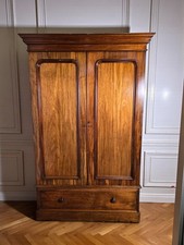 An Antique Victorian Mahogany Slim Wardrobe Hall Coat Cupboard ~Delivery Availab