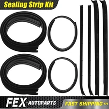 4x Run Channel & 4x Window Sweep Weatherstrip Seal for Ford F-100 150 250 350