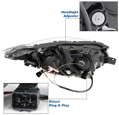 For 2012-2015 Subaru Impreza LED Tube Black/Smoke Projector Headlights Headlamps - Picture 3 of 8