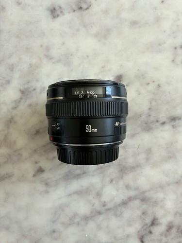 Canon EF 50mm F1.4 USM Autofocus Prime Lens for EOS DSLR Front & Rear Cap & Hood
