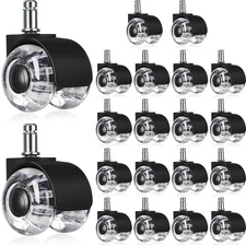 20 Pcs Office Chair Wheels Replacement Bulk 2 Inch Swivel Heavy Duty Caster W...